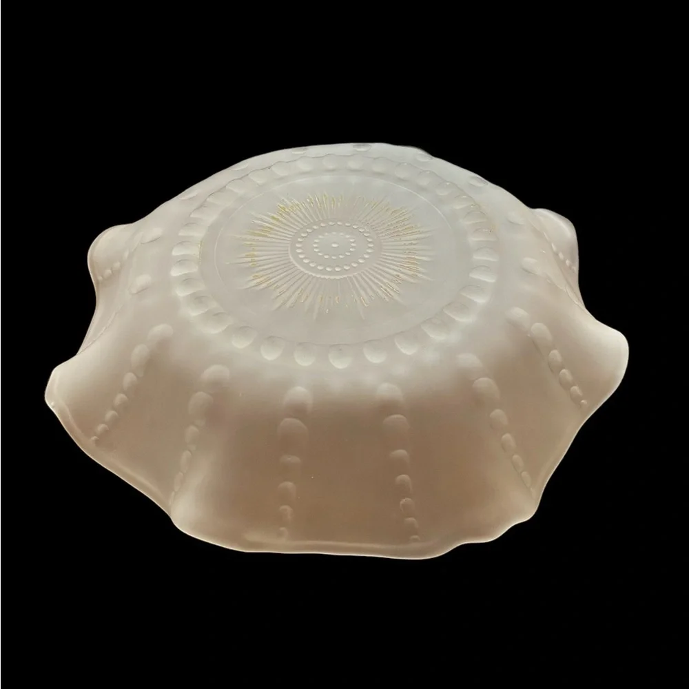 Vintage Federal Glass Columbia Frosted Shallow Bowl 10.5